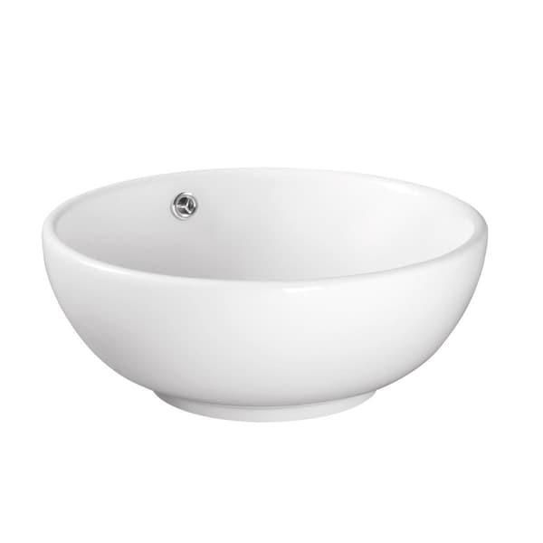 Sfc Center White Artistic Porcelain Vessel Bathroom Sink, 16.5 x 16.5 x 6.875 in. TP-5902 - main